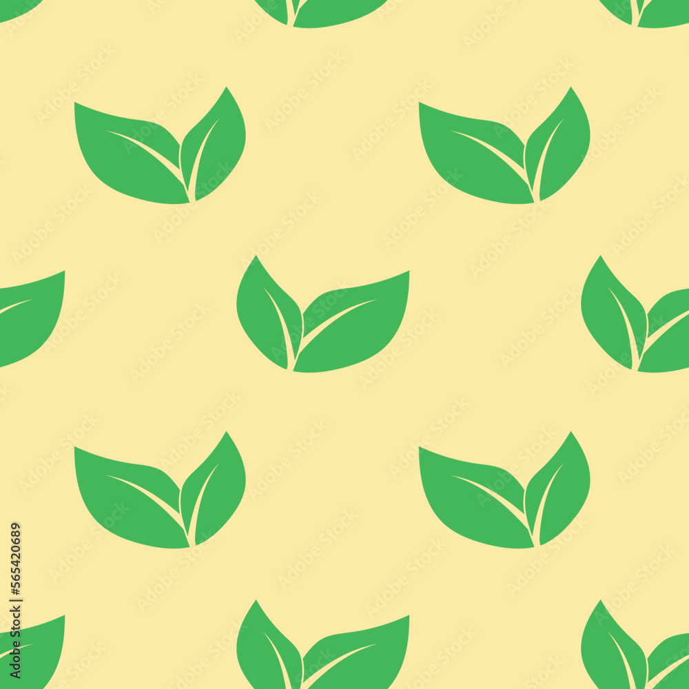 Seamless pattern of  green eco concept, green leaves