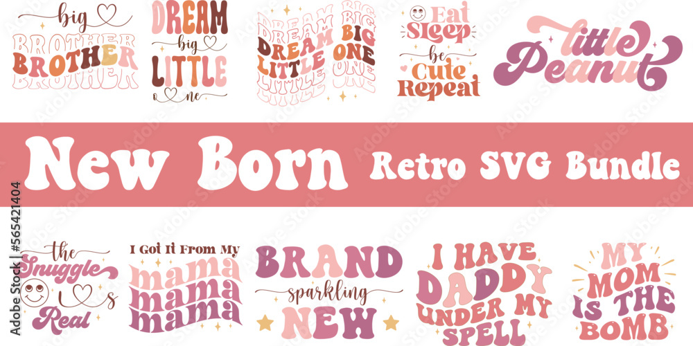 New Born retro SVG bundle. New Born retro SVG bundle.