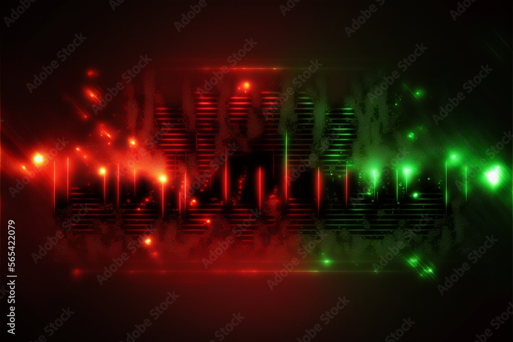 Grün Rot digital Hintergrund Design futuristisch mit gleisendem Licht, ai generativ Grün Rot digital Hintergrund Design futuristisch mit gleisendem Licht, ai generativ