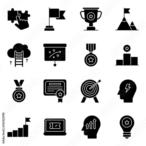 Pack of Success Solid Icons 

