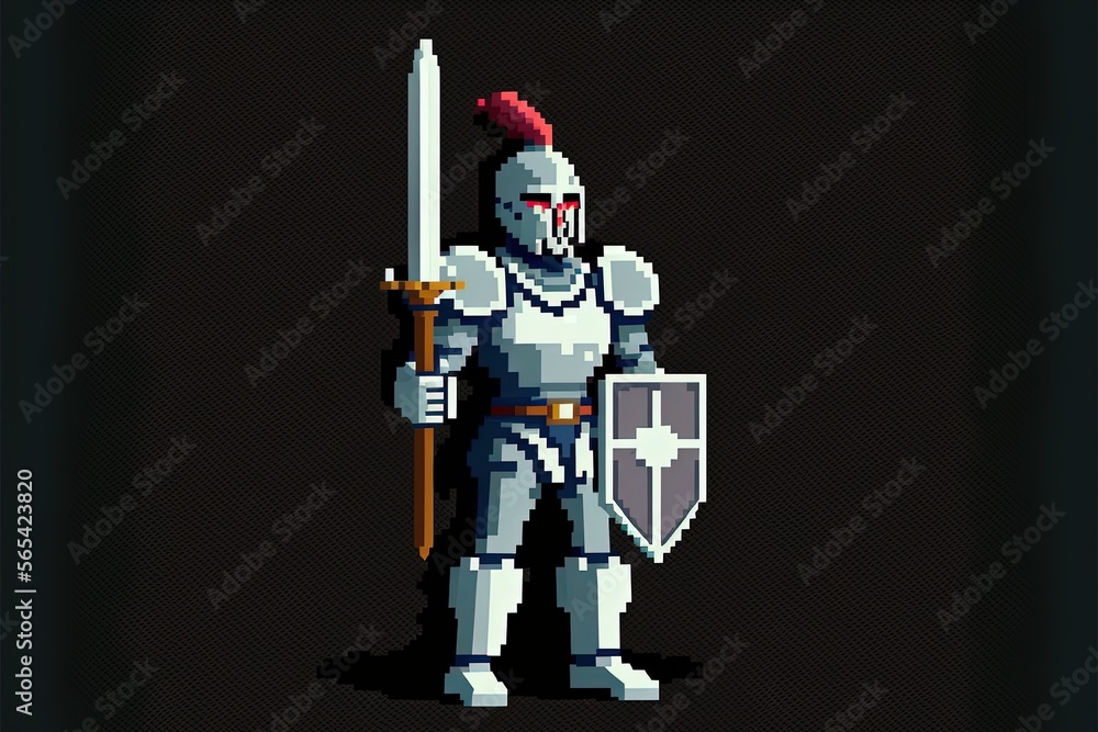 Pixel art apple knight character 27190500 PNG