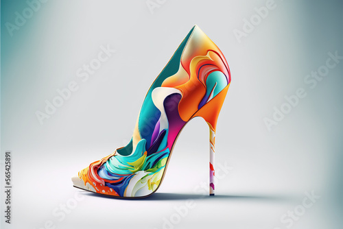 Fototapeta pastel high heels shoes, Generative AI
