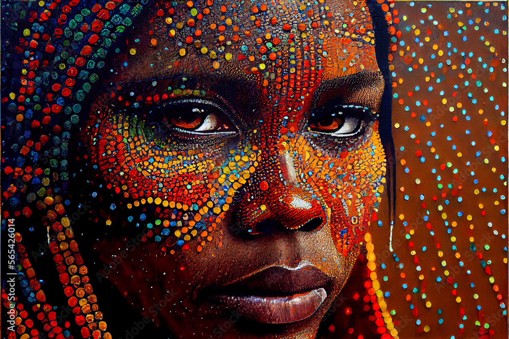Pointillism Aboriginal Art Generative AI Stock Illustration Adobe Stock