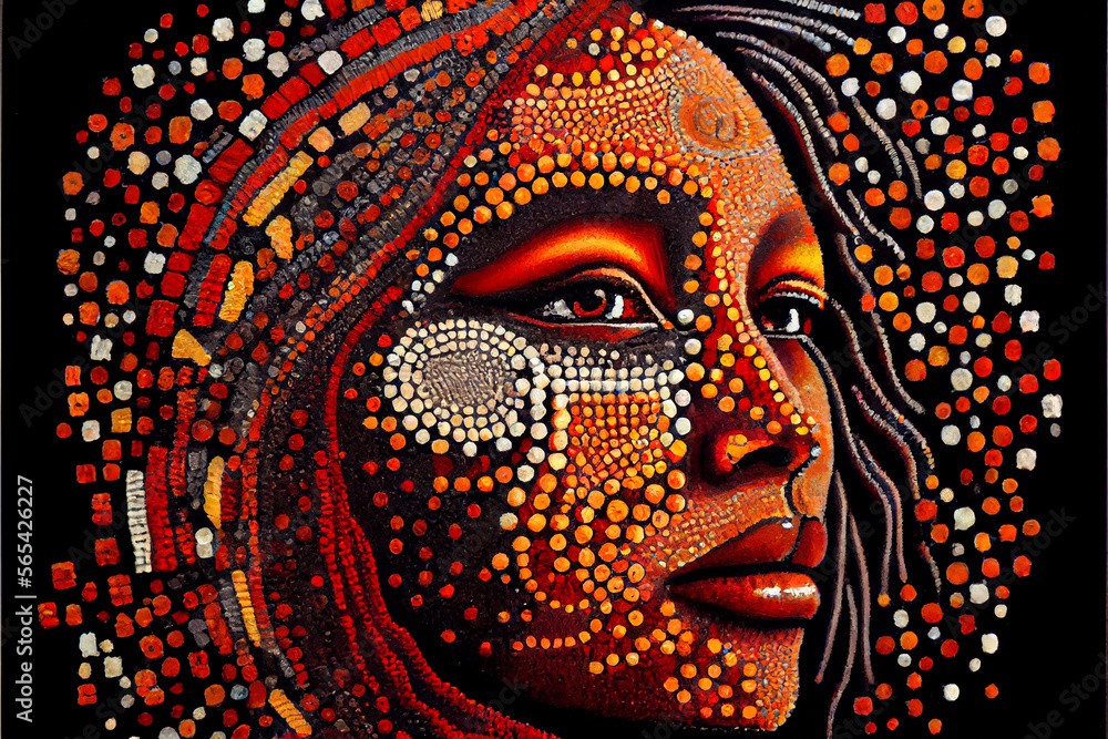 Pointillism Aboriginal Art Generative AI Stock Illustration Adobe Stock