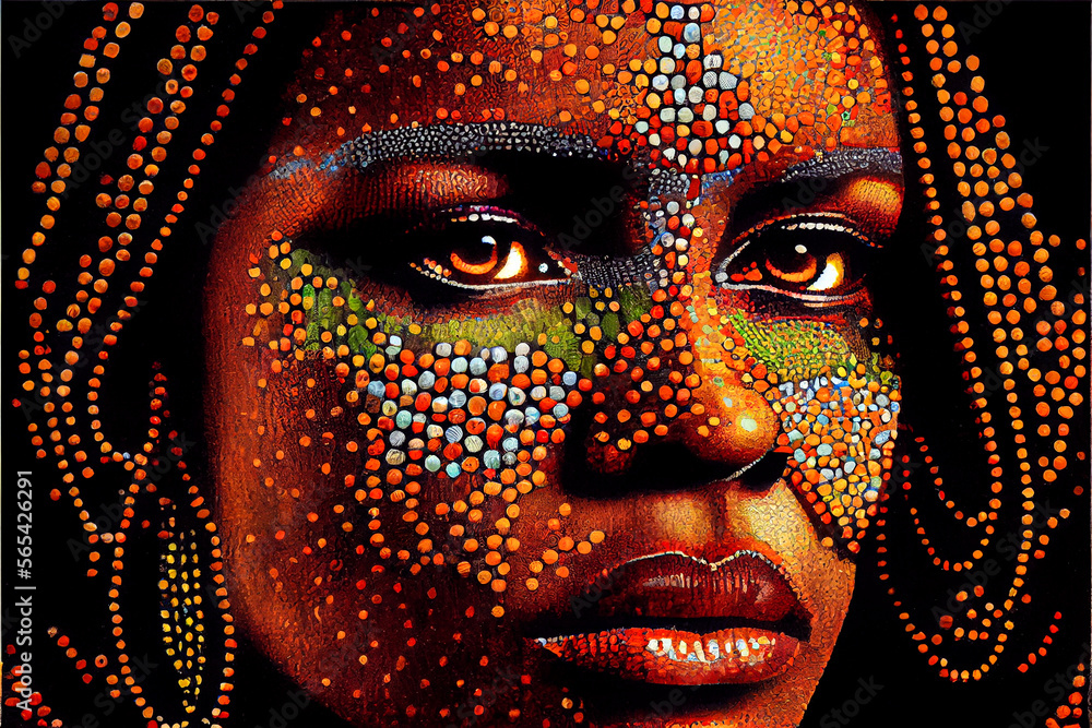 ภาพประกอบสต็อก Pointillism Aboriginal Art Generative AI ภาพ Adobe Stock