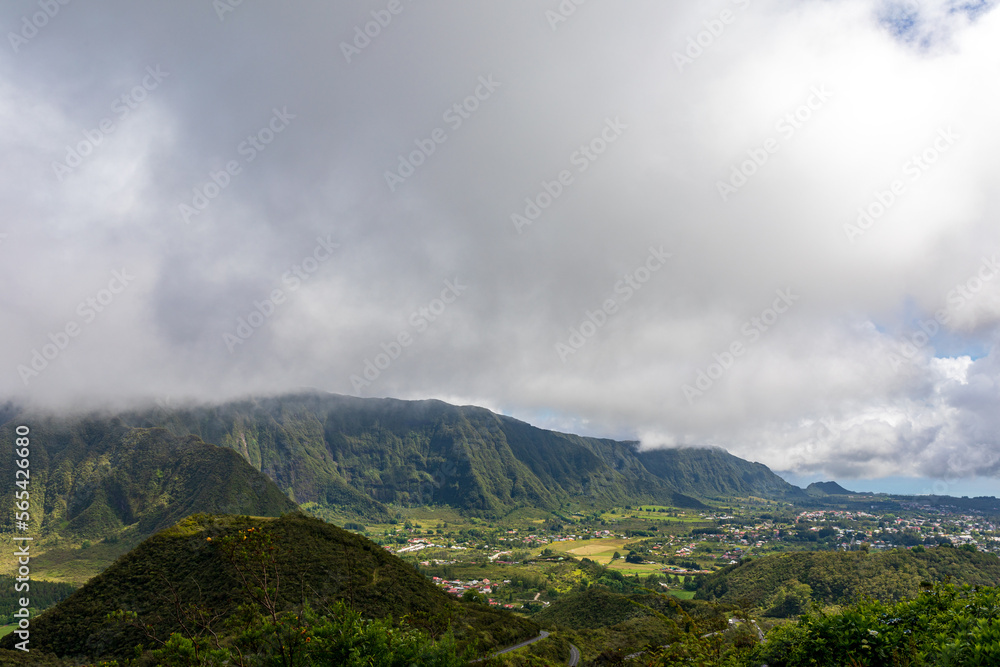 View to La Plaine des Palmistes from Bellevue pass - Reunion Island