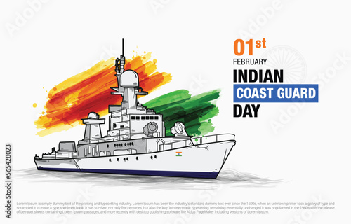 Indian Coast Guard Day Vector illustration photo