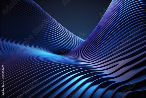  a blue abstract background with wavy lines and curves in the center of the image, with a black background and a blue background with a black border. generative ai