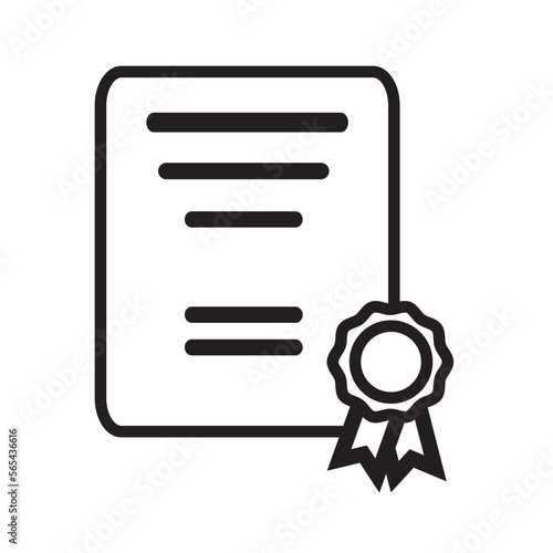 Certificate icon. Achievement, award, grant, diploma. Vector icon isolated on white background.