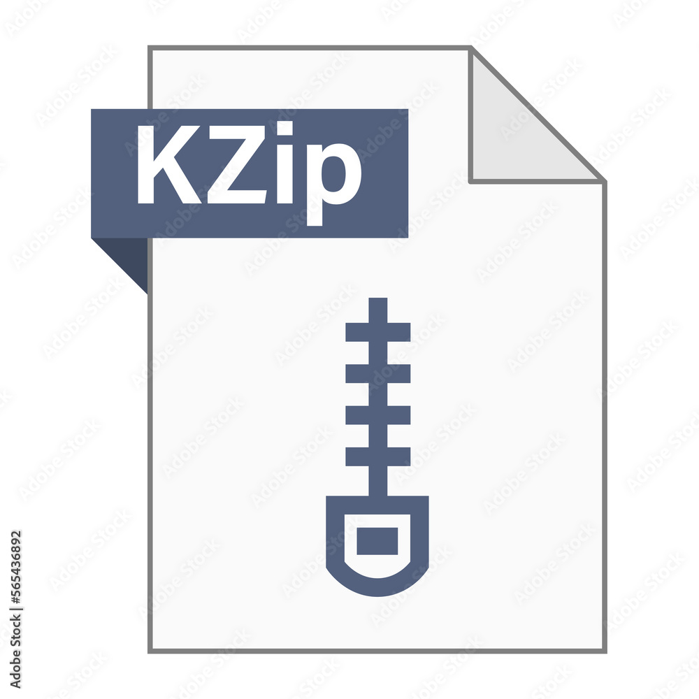 Modern flat design of KZip archive file icon for web Modern flat design of KZip archive file icon for web