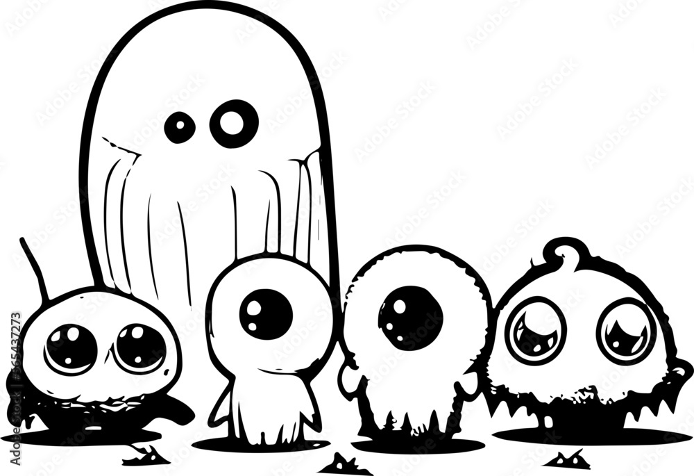 cartoon, cute, monster, eyes, graphics, illustrations, creature