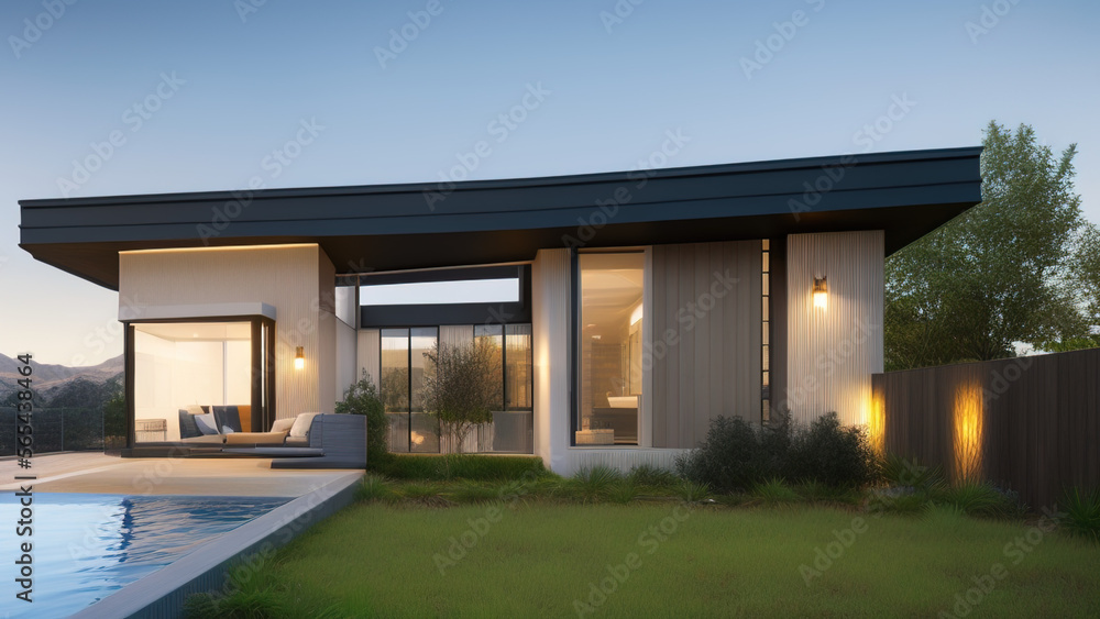modern house in the suburbs, mansion, luxurious, in the middle of the environment, Generative AI modern house in the suburbs, mansion, luxurious, in the middle of the environment, Generative AI