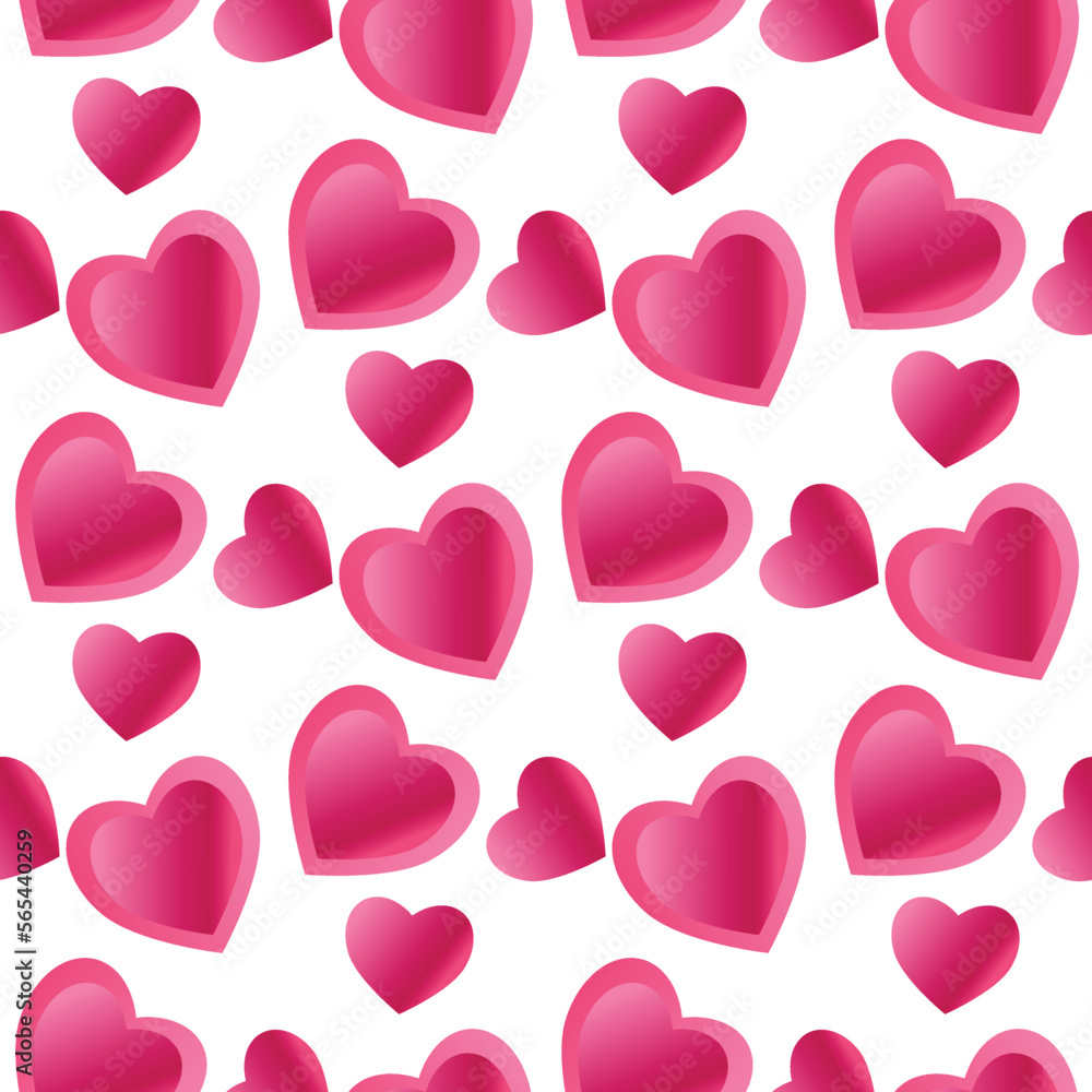 Cute modern  hearts seamless pattern, lovely romantic background, great for Valentine's Day, Mother's Day, wedding card, web banner Vector illustration of Love
