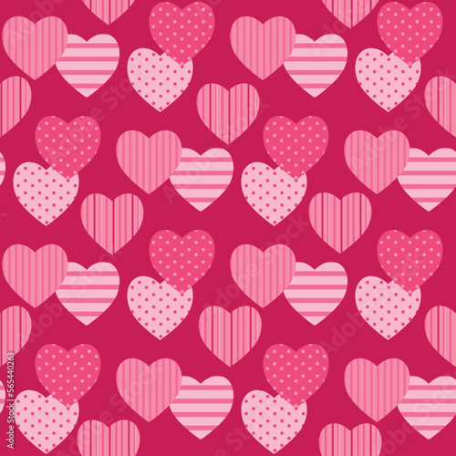 Cute modern hearts seamless pattern, lovely romantic background, great for Valentine's Day, Mother's Day, wedding card, web banner Vector illustration of Love