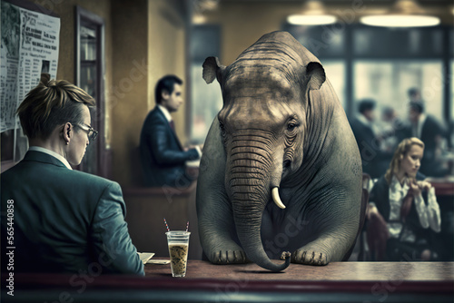 Elephant in a coffee shop © Ermal