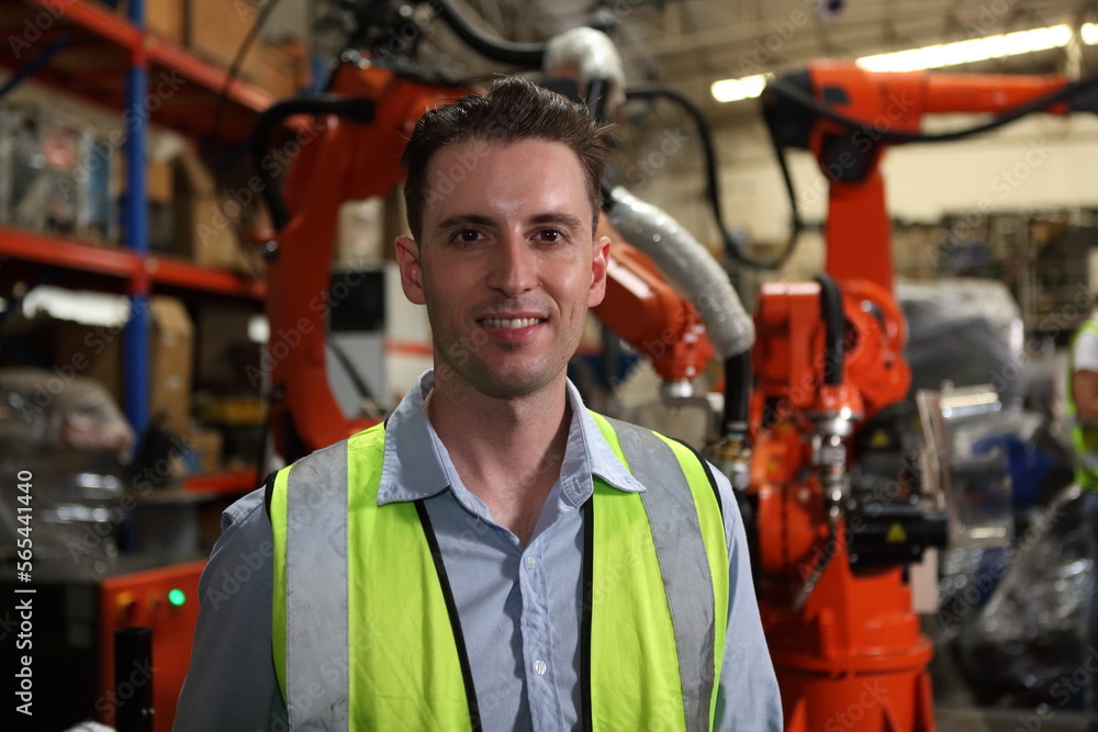 Engineer Working with big machine Engineer Working with big machine