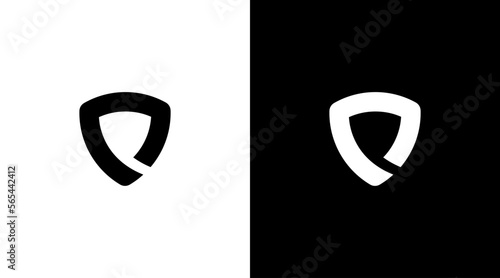 security logo monogram p letter initial black and white icon illustration style Designs templates
