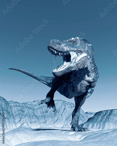 tyrannosaurus rex is steping in on desert © DM7
