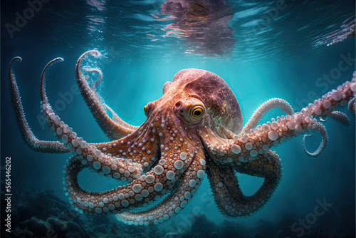 Octopus in the sea generated with AI