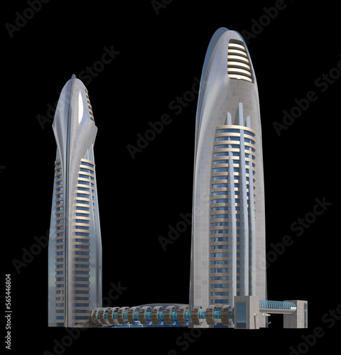 3D Futuristic City Skyscraper Architecture
