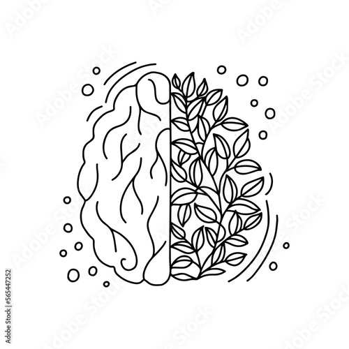 Mental health concept. Doodle vector illustration.
