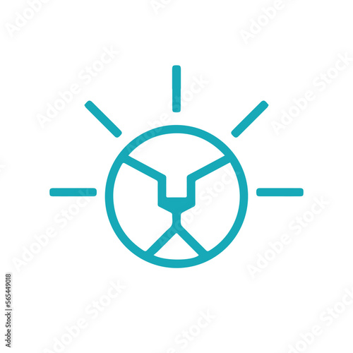 sun and lion figure logo, be strong, motivation