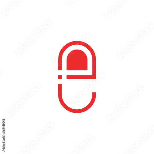 pharmacy logo, e logo in pill form