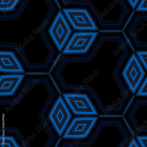 geometric dice blue background technology hexagon
