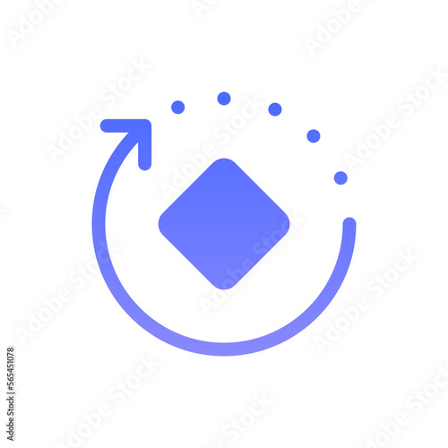 rotate flat gradient icon