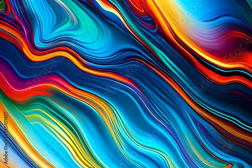 colorful curvy & wavy liquid fluid background generative ai