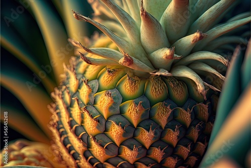 close up of pineapple