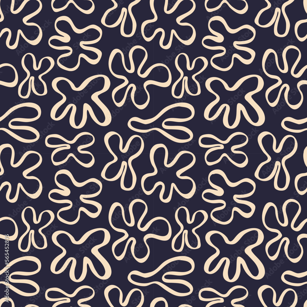 Simple vector texture with hand drawn ink shapes. Ink doodles seamless pattern. Organic shapes minimalistic background Simple vector texture with hand drawn ink shapes. Ink doodles seamless pattern. Organic shapes minimalistic background