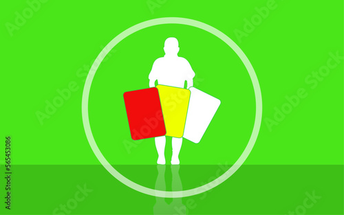 Die Weiße Karte im Fußball gehört nun genau so zum Spiel wie die Rote und die Gelbe - dies zeigt diese Grafik mit der Silouette eines Schiedsrichters