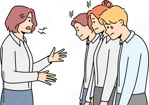 Φωτογραφία Furious businesswoman shout at stressed employees