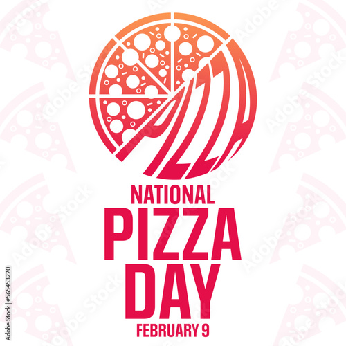 National Pizza Day. February 9. Vector illustration. Holiday poster.