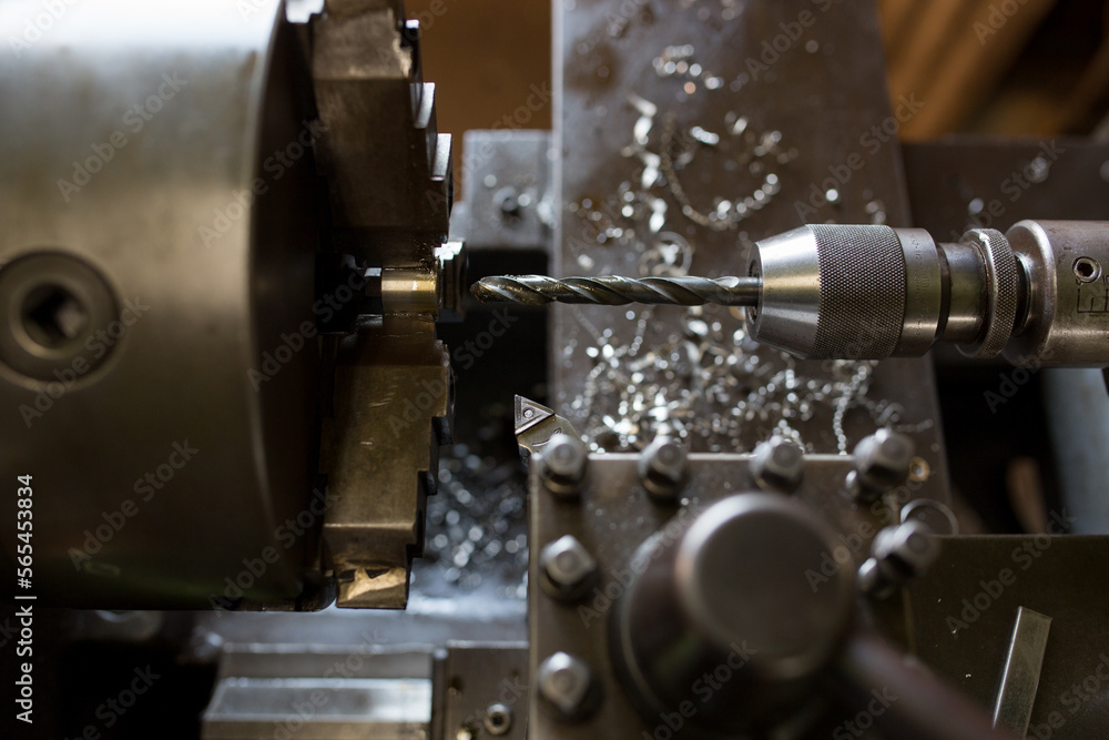 Fototapeta premium Where parts are made with a lathe