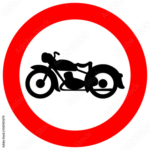 Traffic sign no passage for motorcycles	