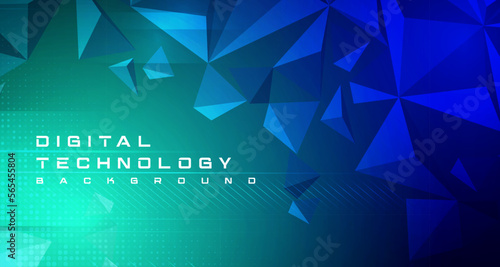 Digital technology banner green blue background concept, cyber technology circuit, abstract tech, innovation future data, internet network, Ai big data, futuristic wifi connection illustration concept