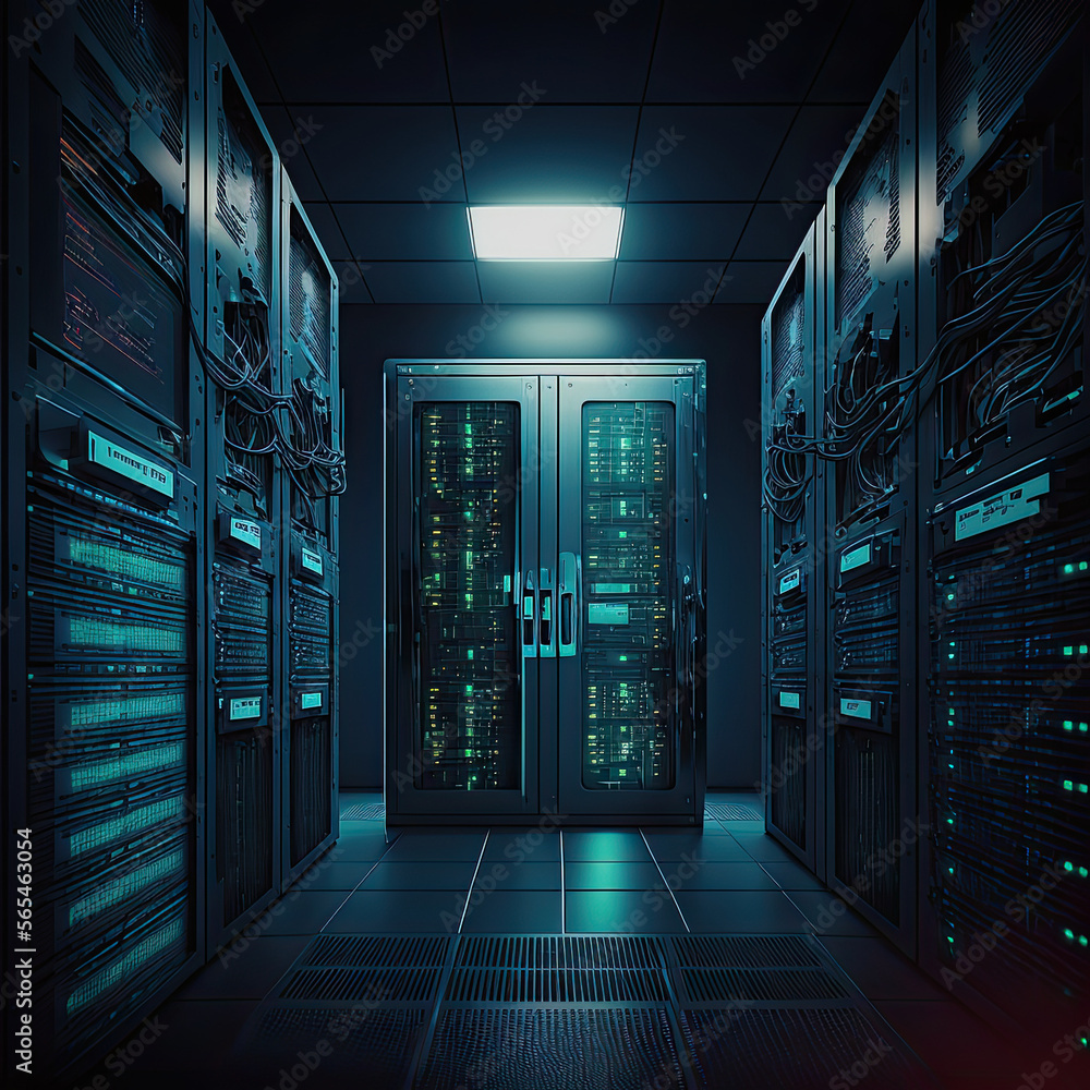 server room.Generative AI. server room.Generative AI.