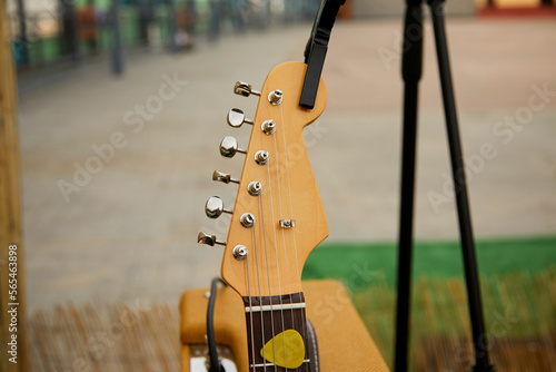 clavijero, cajuela, cuerdas, guitarra, macro photo