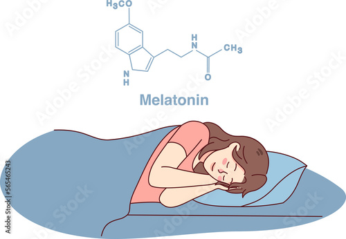 Obraz na plátně Calm woman sleeping in bed
