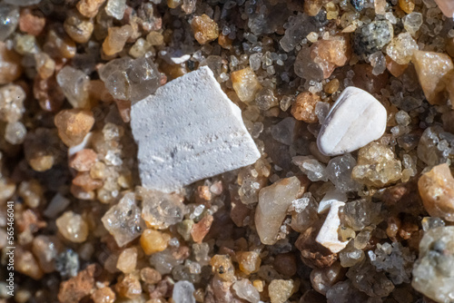 Macro photo of sand grains of a beach.