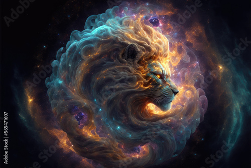 Galaxies spirals space nebulae stars smoke iridescen IA Generated