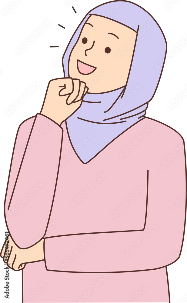Woman in hijab thinking making decision Woman in hijab thinking making decision