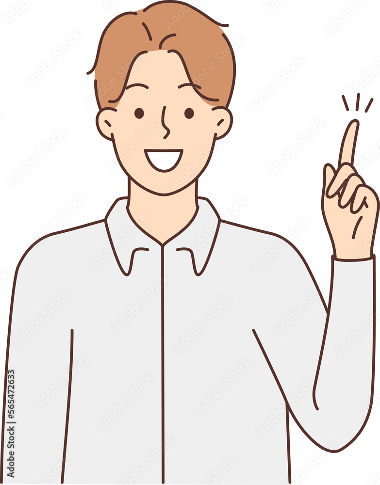 Smiling man find solution or idea