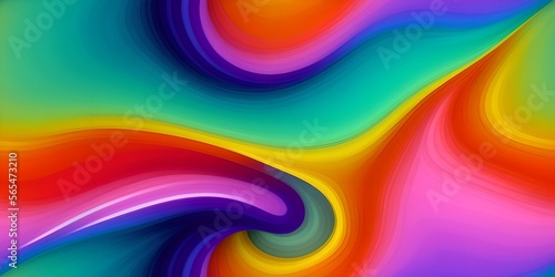 Smooth wave flowing rainbow gradient background 3D, liquid abstract wallpaper design. 
