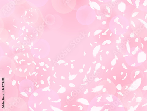 さくらの背景⑤花びら舞う_ピンク背景