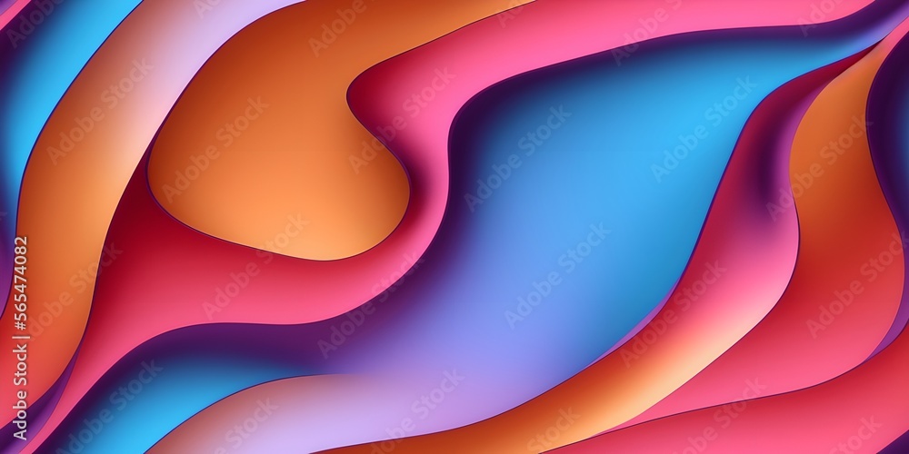 Smooth wave flowing rainbow gradient background 3D, liquid abstract wallpaper design. 