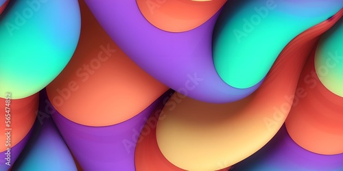 Smooth wave flowing rainbow gradient background 3D, liquid abstract wallpaper design. 