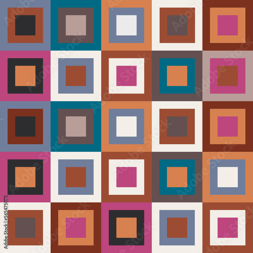 Pattern with a pattern of combinations of squares of different diameters on a contrasting background for textiles, printing, presentations